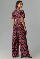 WAYF Floral Tie-Front Jumpsuit