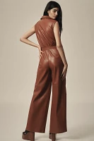 Hutch Faux-Leather Utility Jumpsuit