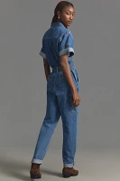 KIVARI Natalie Short-Sleeve Denim Jumpsuit