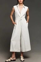 Maeve Crop Wide-Leg Shirt Jumpsuit