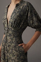 By Anthropologie Puff-Sleeve Jumpsuit