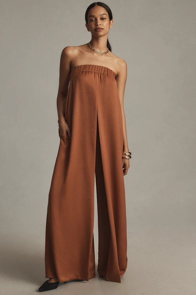 If By Sea Strapless Wide-Leg Jumpsuit