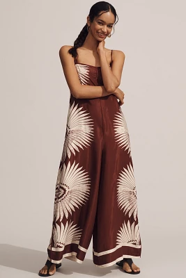 By Anthropologie Printed Wide-Leg Jumpsuit