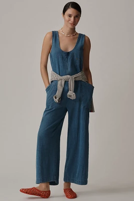 Pilcro Zip-Front Wide-Leg Overalls