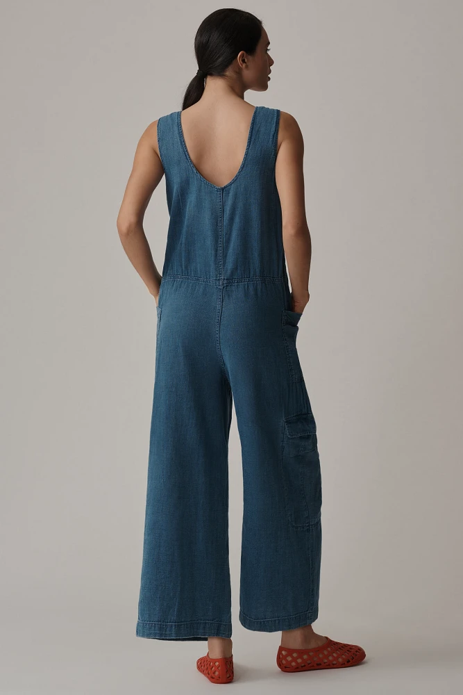Pilcro Zip-Front Wide-Leg Overalls