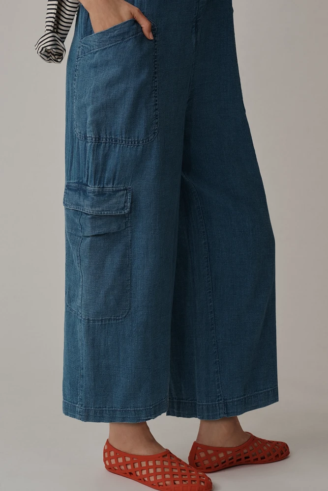 Pilcro Zip-Front Wide-Leg Overalls