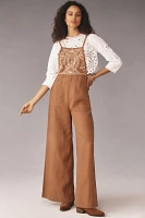 By Anthropologie Embroidered Linen Overalls