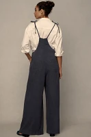 By Anthropologie Linen Wide-Leg Overalls