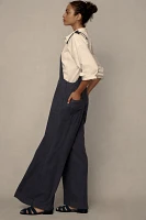 By Anthropologie Linen Wide-Leg Overalls