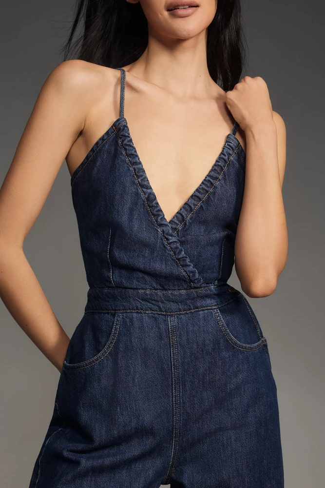 Ética Birdie Denim Halter Jumpsuit