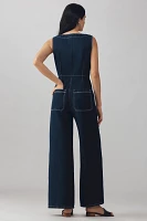 Ética Callahan Wide-Leg Denim Jumpsuit