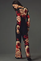 Farm Rio x Anthropologie Floral Cutout Jumpsuit