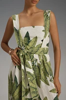 Farm Rio Palm Fan Linen Jumpsuit