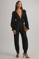 Farm Rio Black Laces & Ruffles Jumpsuit