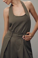 Flat White Halter Trouser Jumpsuit