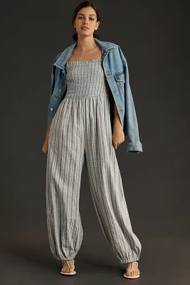 By Anthropologie Linen Balloon Jumpsuit