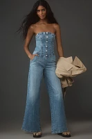 Pilcro Strapless Denim Corset Jumpsuit