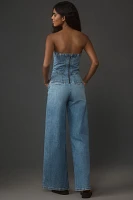 Pilcro Strapless Denim Corset Jumpsuit