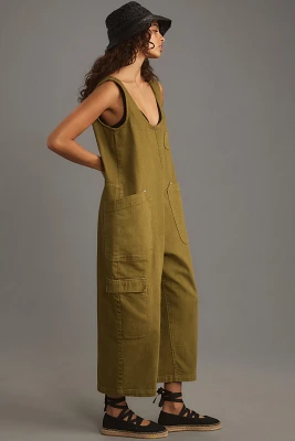 Pilcro Zip-Front Wide-Leg Overalls