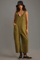 Pilcro Zip-Front Wide-Leg Overalls