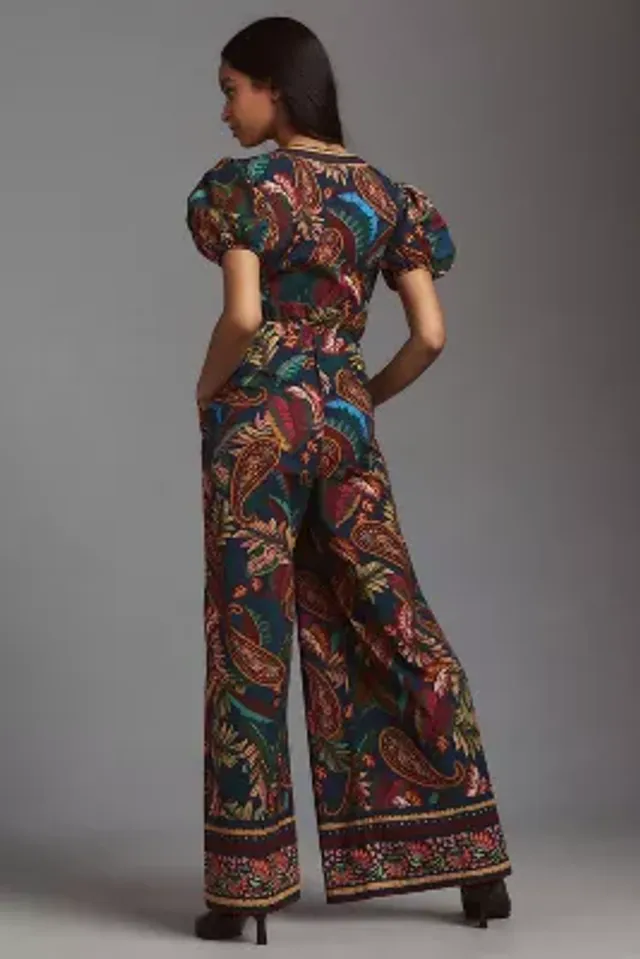 Farm Rio x Anthropologie Printed Halter Jumpsuit