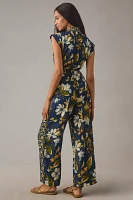 Farm Rio x Anthropologie Hummingbird Floral Jumpsuit