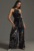 Farm Rio x Anthropologie Velvet Halter Jumpsuit