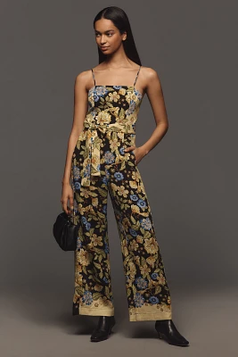 Farm Rio x Anthropologie Square-Neck Floral Jumpsuit