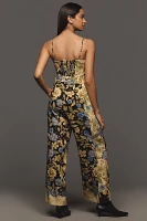 Farm Rio x Anthropologie Square-Neck Floral Jumpsuit