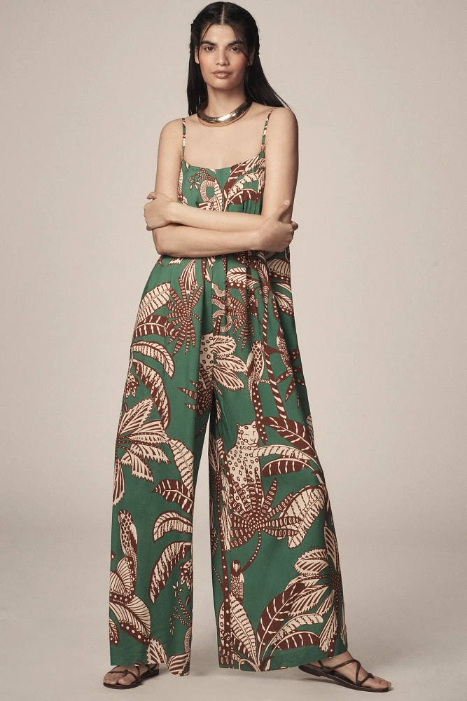 Farm Rio x Anthropologie Waistless Printed Jumpsuit