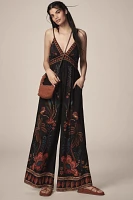 Farm Rio x Anthropologie V-Neck Printed Wide-Leg Jumpsuit