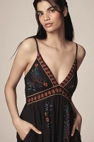 Farm Rio x Anthropologie V-Neck Printed Wide-Leg Jumpsuit