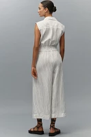 Maeve Cropped Wide-Leg Shirting Jumpsuit