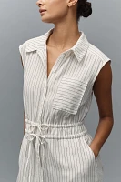 Maeve Cropped Wide-Leg Shirting Jumpsuit