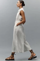 Maeve Cropped Wide-Leg Shirting Jumpsuit