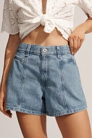 AG Rinna Seamed High-Rise Relaxed Denim Shorts