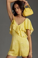 Corey Lynn Calter One-Shoulder Ruffle Romper