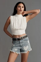 BLANKNYC the Reeve From Heart Denim Shorts