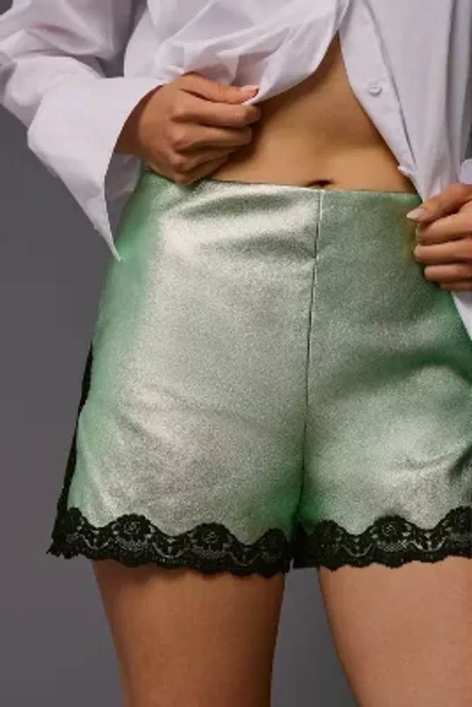 Anna Sui Metallic Faux Leather Shorts