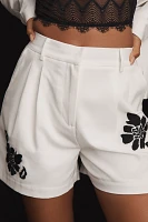 Dolan Left Coast Linen Blend Floral Embroidered Shorts