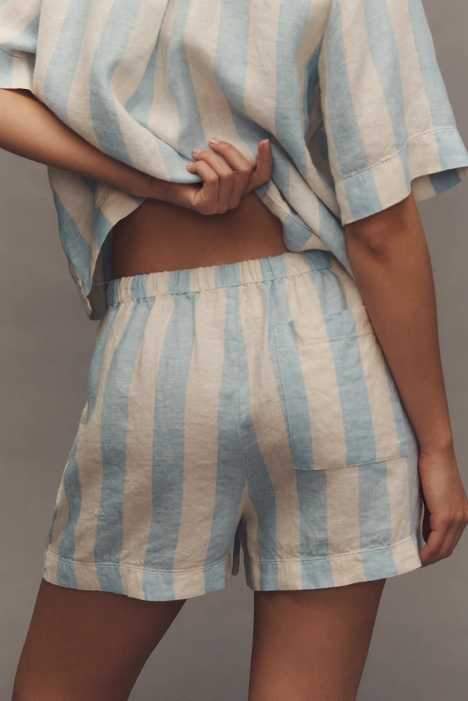 TROVATA Charlie Linen Striped Shorts