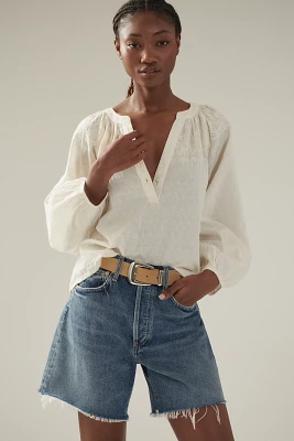 Citizens of Humanity Marlow Long Vintage Mid-Rise Denim Shorts