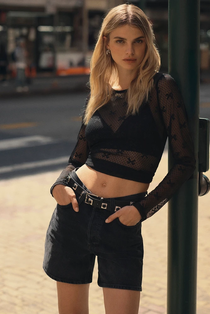 AGOLDE V-Waist Denim Shorts