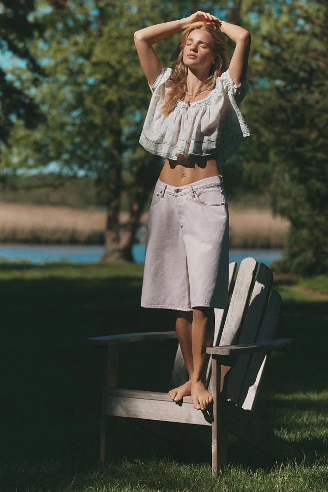 AGOLDE Baggy V-Waist Denim Shorts