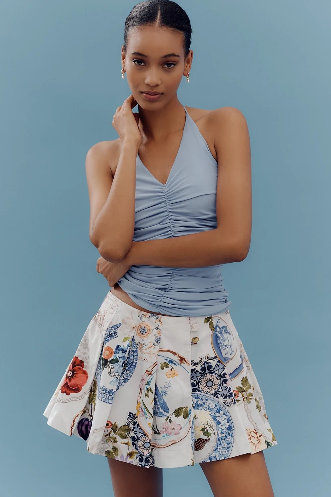 Maeve Printed Pleated Skort