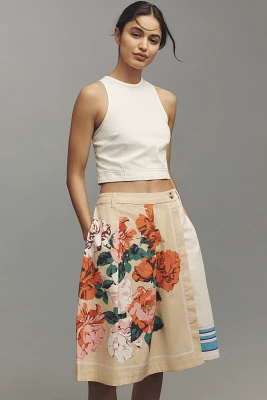 Maeve Tea Towel Wrap Bermuda Shorts