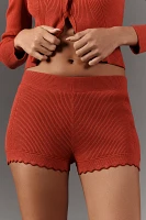 Maeve Scalloped Sweater Knit Shorts