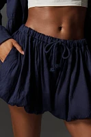 Maeve Linen Blend Cabana Bloomer Bubble Shorts