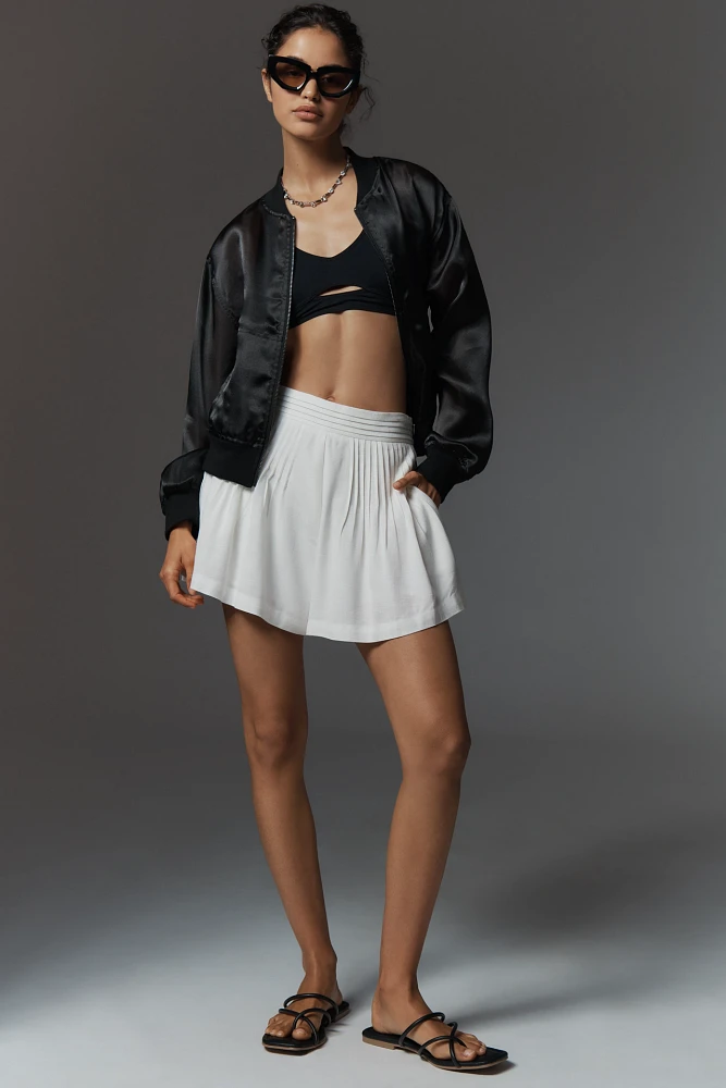 ASTR The Label Ciro Linen Blend Pintuck Shorts