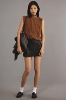 By Anthropologie Faux-Leather Skort